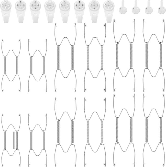 Hotop 12 Pieces Plate Hangers for Wall Stainless Steel Wire Invisible Heavy Duty Plate Hangers Display Holders with 12 Pieces Hooks for Wall Decorative(8/12/14 Inch,Silver)