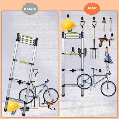 Steel Garage Storage Hooks - 32 Pack Anti-Slip Coating, Heavy Duty Wall Mount Wall Hooks for Hanging Bike, Ladder, Garden Tools, Power Tools, Bulk Items Ropes, Utility Garage Organization Housolution