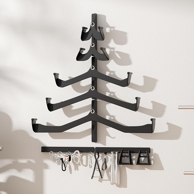 Lat Pull Down Bar Storage Rack Wall Mount,Gym Storage Wall Organizer for Lat Pulldown Attachments Cable Attachment, Gym Accessories, Workout Equipment, Home Gym Fitness Wall Storage Rack