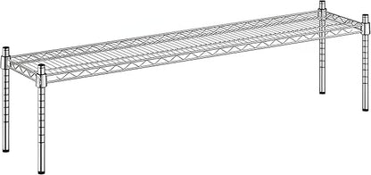 12" x 54" x 14" Chrome Wire Storage Shelf, Dunnage Rack, Commercial 1 Tier Small Shelf