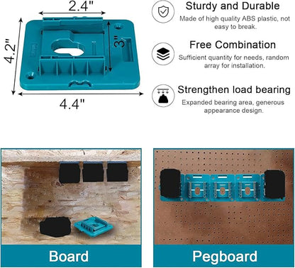 Battery Mount Holder Compatible for Makita 18V Batteries, Wall Mounts Hanger Fit for BL1860 BL1850 BL1840 BL1830, Organize Garage/Workshop/Work Truck(5 Pack, w/10 Screws, No Battery)