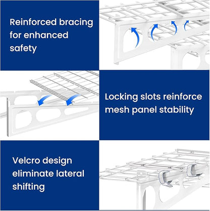 FLEXIMOUNTS 2-Pack 2x6ft Garage Shelving with Hooks, 24-inch-by-72-inch Wall Shelf Garage Storage Racks Floating Shelves, White, Classic Series