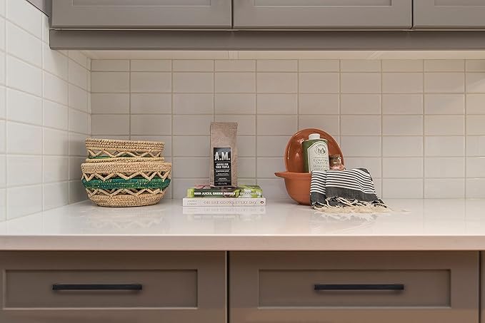 Ravinte 10 Pack 5 Inch Hole Center Solid Slim Square Pulls Matte Black Kitchen Cabinet Handles Square Bar Drawer Handles Flat Black Drawer Pulls for Cupboard Dresser and Cabinets