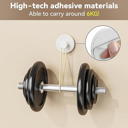 White Adhesive Wall Hook for Coat and Towel: Extra Sticky 12 LB (Max), Stainless Coat Rack Door Holder Hanger, 6-Pack Heavy Duty
