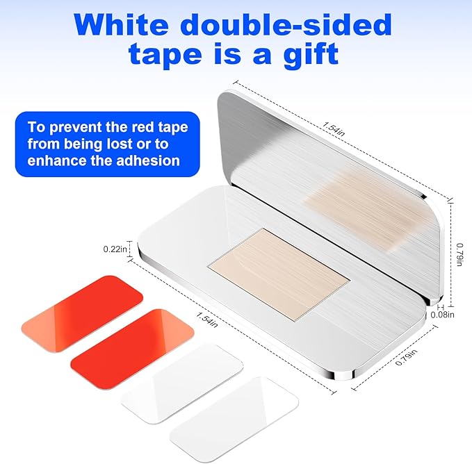 10 Pack Magnetic Cabinet Door Catch, Ultra Thin Cabinet Door Magnets, Adhesive Drawer Magnets to Stay Closed, Stainless Steel Cabinet Latch Easy to Install with Double Sided Tape, Thickness 0.08in