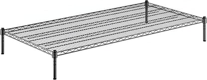 30" x 60" x 8" Black Epoxy Wire Storage Shelf, Dunnage Rack, Commercial 1 Tier Small Shelf