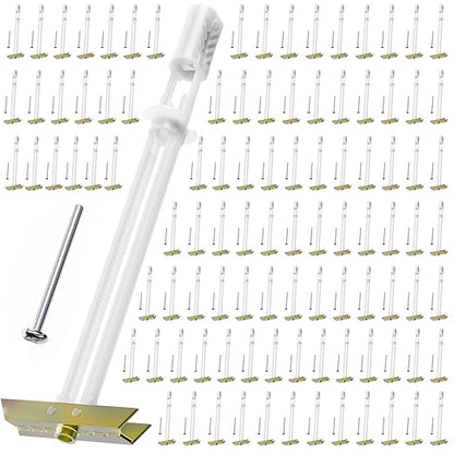 Drywall Anchor with Included Bolts for 1/4”-20, Heavy Duty Hollow Wall Anchors for TV Mounting Kit, Stainless Steel Hollow Wall Anchors Holds up to 270lbs Each in 1/2” Drywall (Pack of 100)