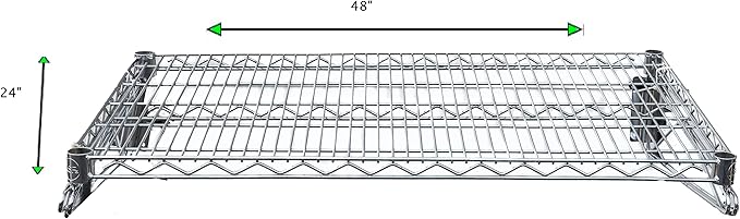 Heavy Duty Chrome Wire Storage Wall Shelf (24" x 48")