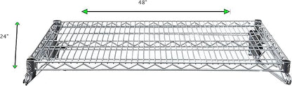 Heavy Duty Chrome Wire Storage Wall Shelf (24" x 48")