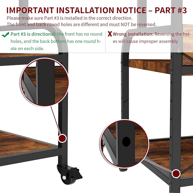 TFK 3-Tier Printer Stand with Drawer, Adjustable Shelf, Rolling Casters, 23.6 x 18.9 x 30 Inch Heavy Duty Printer Cart for Home Office, Large Printers, 3D Printers, Fax & Heat Press, Brown