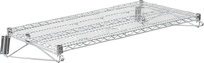 Heavy Duty Chrome Wire Wall Shelf – Commercial Grade Storage Rack, NSF Certified, Adjustable Mounting Brackets, Steel Wire Design for Kitchen, Garage, or Retail (18" x 36")