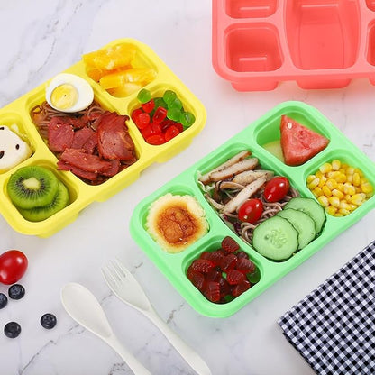 Bento Boxes Adult Lunch Containers 4 Pack, 5 Compartment Reusable Lunchable Containers for Kids, Stackable Snack Box With XXL Space for Sandwiches,Meal Prep for School