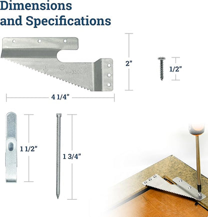 PHS Wall Buddies Large Picture Hanger – Supports 60 lbs, 5 Pack Self-Leveling Sawtooth Mounting Brackets for Wood Frames, Secure Picture Hanging Hardware – Includes Hooks, Nails & Screws