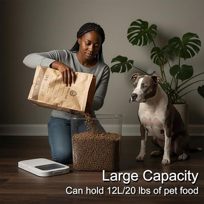 LivLab Mker Pet Food Storage Containers With Lids & Scooper - Dog Food Storage Container,12L/12KG/10-15LBS,BPA Free Airtight Storage Containers Store Dry Food For Kitchen Pantry