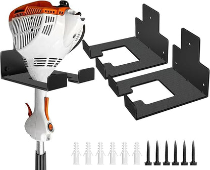 Heavy Duty Garage Organizer Wall Hanger, Weed Whackers Holder Wall Mounted, Shed Organizer Trimmer Rack for Grass, Garage, Garden Tools Storage, 2 Packs