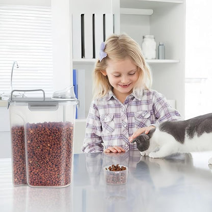 5Lbs Airtight Cat Dog Food Storage Container with Upgraded Large Nozzle BPA-Free, Pet Food Storage Containers for Rice, Grain, Pet Food, Flour, Dog Treat Storage (Clear Grey, 5L-1pack)