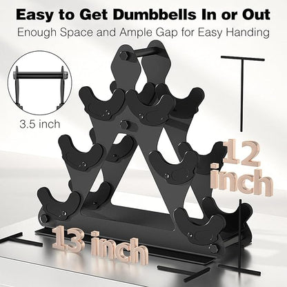 Dumbbell Rack Stand Only | Space-Saving Weight Rack for Home Gym, Hand Weight Rack Dumbbell Storage for Dumbbell Set (3-15 LB), Durable Metal Stand with Easy Assembly (Dumbell not Included)