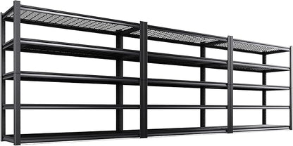 Set of 3 Garage Shelving-3500 lbs 5 Tier Storage Shelves,Adjustable Heavy Duty Metal Shelving Unit and Storage Large Wire Rack,Utility Steel Shelf for Warehouse Industrial Pantry Basement -72"x59"x20"