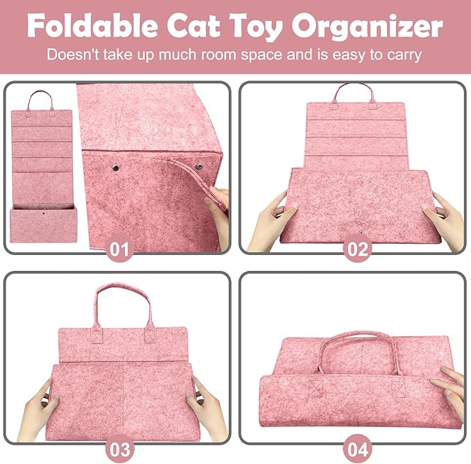 5-Layer Cat Wand Toy Storage Bag, 31.6in Multifunction Pet Toy Storage Hanging Bag