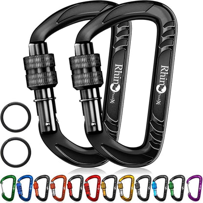 12kN (2697 lbs) Heavy Duty Carabiner Clips, for Securing Pets, Outdoor, Camping, Hiking, Hammock, Dog Leash Harness, Keychains
