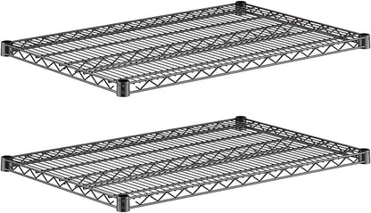 2-Pack Black 24" x 36" Additional Wire Shelf for Shelving Units, Replacement Shelves for Wire Rack