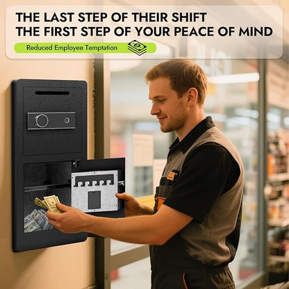 Safe with Drop Slot, 7.0 Cu Ft Drop Safe for Business Biometric Cash Safes with Removable Shelves & Fireproof Bag Commercial Safes for Restaurants, Supermarkets, Retail Stores