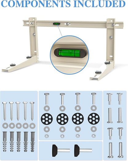 Mini Split Wall Mounting Bracket Outdoor, for 7000-12000 BTU Universal Ductless Air Conditioners, Heat Pumps, Heavy-Duty Mini Split AC Mount, Foldable Mini Split Bracket Max 400 Lb Capacity