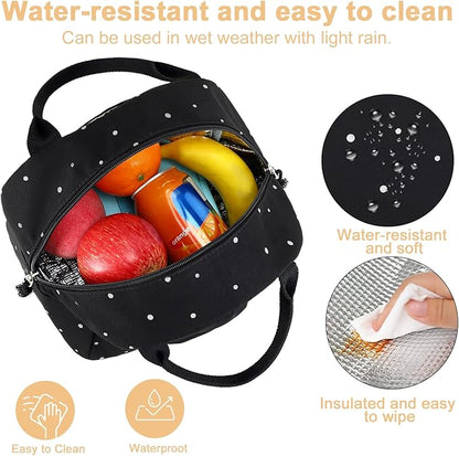 Bluboon Lunch Bag for Women Men Cute Lunch Tote Bags Reusable Insulated Lunch Box Large Capacity Reusable Insulated Cooler for Work Picnic or Travel