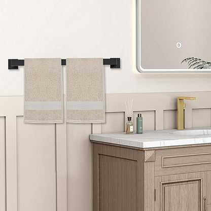 5 Piece Bathroom Towel Bar Set - SUS304 Stainless Steel Bath Towel Holder, 23.6 Inch Towel Racks for Bathroom Wall Mounted, Bathroom Hardware Accessories Set - Matte Black