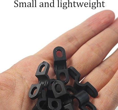 120Pcs Wire Shelf Loop Clips, Black Plastic Shelving Wall Clips with Screws, Back Mount Brackets for Wire Shelves Concrete Drywall Installation, Closet Storage Organizer Hardware
