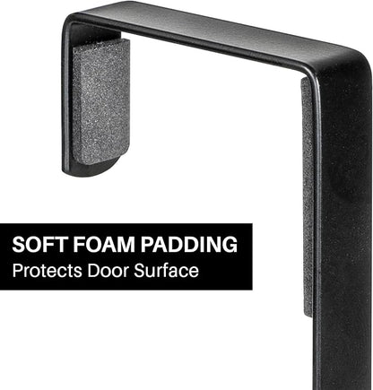 LYNK Professional® Home™ Over The Door Hooks - 10 Hook Over The Door Hanger - Over Door Coat Rack - Hanging Towels or Clothes - Bathroom, Bedroom or Laundry Room - Lifetime Ltd. Warranty – Black