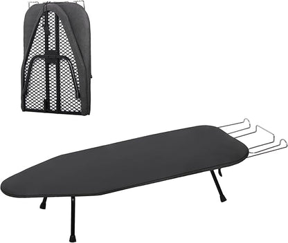 Small Ironing Board, Foldable Table Top Ironing Board Compact, Portable Tabletop Iron Boards Metal Mesh Panel, 8mm Thicken Pad with lron Rest and Heat Resistant Cover