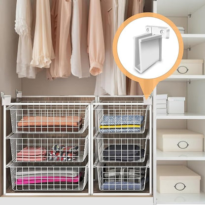 YSD 6Pcs Wire Shelf End Bracket, White Plastic Closet Shelves Brackets, Wall Mount Brackets for Shelves Closet, Screws Included