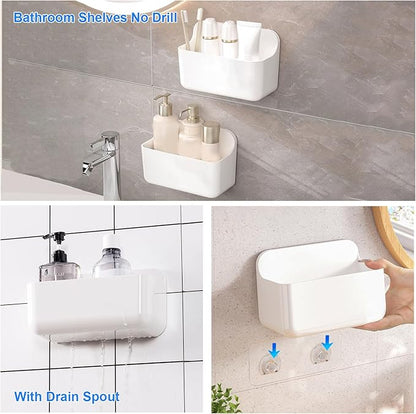 2pc Clear Wall Mount Organizer, Adhesive Cabinet Door Organizer,Self Adhesive Organizer for Wall,Shower Caddy No Drilling Hang Walls for Bathroom, Kitchen, Living Room