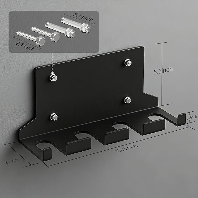 POWER GUIDANCE Olympic Barbell Hanger,Garage Gym Bar Wall Rack,Vertical Barbell Mount Rack,Space Saving Commercial or Home Gym Accessory