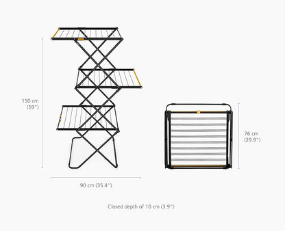 Joseph Joseph AirFrame Max Drying Rack, 70 ft Capacity, Large Folding Clothes Airer with Long Garment Rails