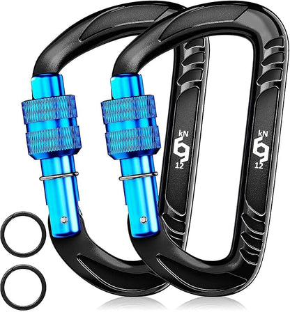 12kN (2697 lbs) Heavy Duty Carabiner Clips, for Securing Pets, Outdoor, Camping, Hiking, Hammock, Dog Leash Harness, Keychains