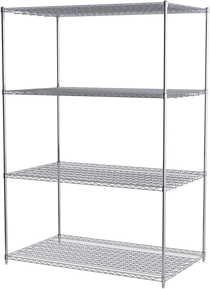 Akro-Mils AWP86UPRIGHT 86-Inch NSF Certified Industrial Grade Chrome Wire Shelf System Upright Leg Post Poles, (4 Pack)
