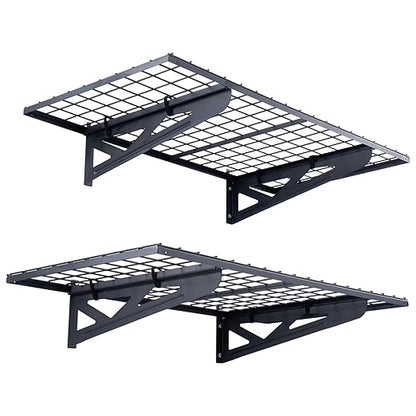 VEVOR Heavy Duty Wall Mounted Shelves, 2 x 4 ft, 2 Pack, 502 lbs Load Capacity, Suitable for Shop, Shed, Garage Storage