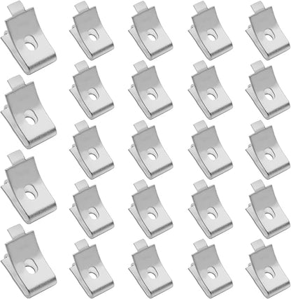 24 Pack Pilaster Shelf Support Clip, Adjustable Stainless Steel Shelving Brackets Clips for Kitchen Cabinet Bookcase