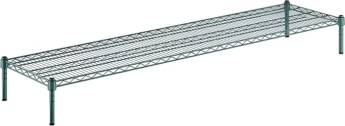 18" x 72" x 8" Green Epoxy Wire Storage Shelf, Dunnage Rack, Commercial 1 Tier Small Shelf