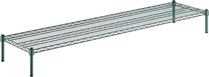 18" x 72" x 8" Green Epoxy Wire Storage Shelf, Dunnage Rack, Commercial 1 Tier Small Shelf