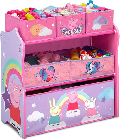 Delta Children Design & Store 6 Bin Toy Storage Organizer, Peppa Pig