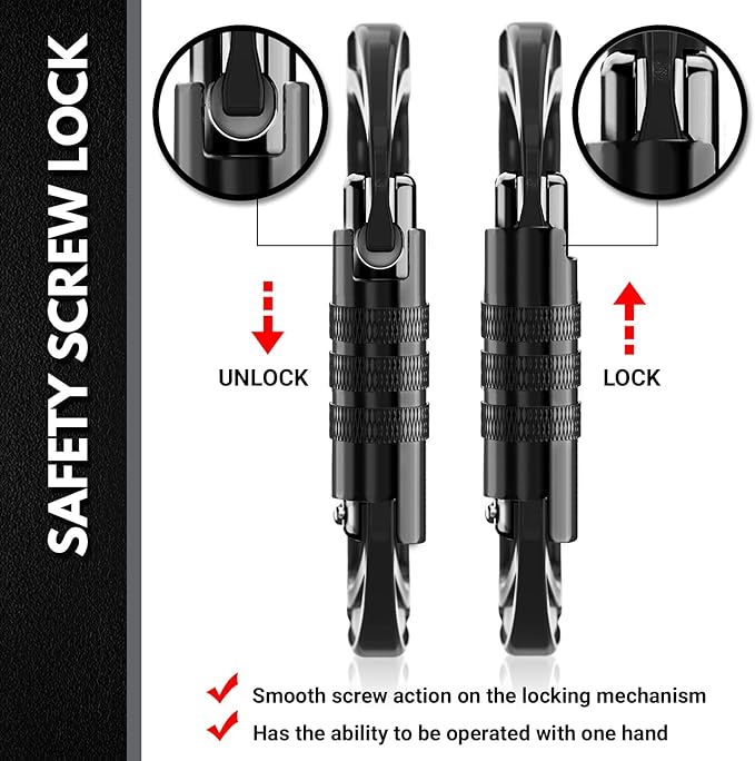 12kN (2697 lbs) Heavy Duty Carabiner Clips, for Securing Pets, Outdoor, Camping, Hiking, Hammock, Dog Leash Harness, Keychains
