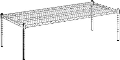 21" x 48" x 14" Chrome Wire Storage Shelf, Dunnage Rack, Commercial 1 Tier Small Shelf