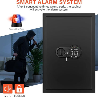 23.62'' Tall Extra Large Home Safe Box, Safe with Fireproof Waterproof Document Bag, Digital Keypad and 3 Removable Steel Shelves, Security Box for Money Medicines Jewelry Valuables