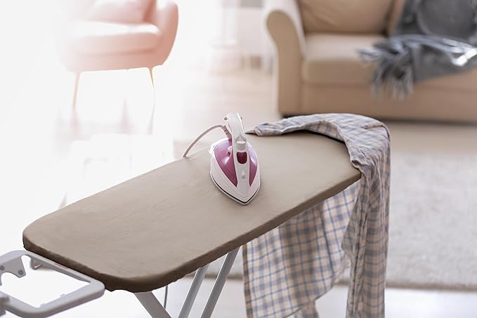 Encasa XO Ironing Board Cover and Pad 54"x15" - 4mm Felt Large Iron Board Cover with Padding - Heat Resistant, Stain-Safe Dye, Non Slip Elastic Bungee Cord Tightening Iron Table Cover Beige