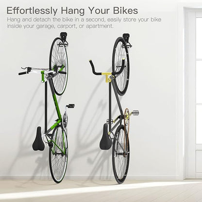 Housolution Bike Wall Mount with Fixed Hook, [8 Pack] Heavy Duty Bike Storage Rack, Bike Rack Vertical Stand for Garage - Easily Hang/Detach - with Screws Iron Bike Hanger Brackets