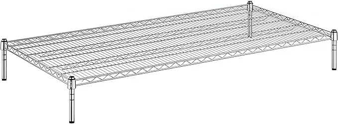 30" x 60" x 8" Chrome Wire Storage Shelf, Dunnage Rack, Commercial 1 Tier Small Shelf