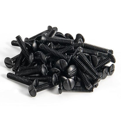 Henne Bery 3/4" Long 6-32 Thread, Oval Head Milled Slot Replacement Wall Plate Screws, 50 Pack, Black